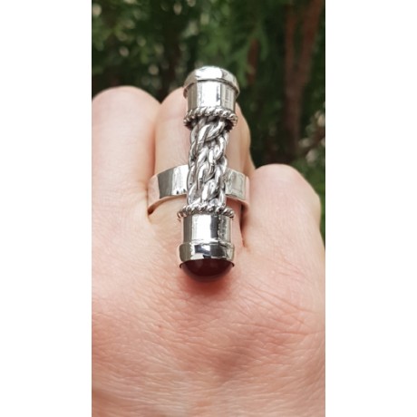 Sterling silver ring cat eye, Bijuterii de argint lucrate manual, handmade