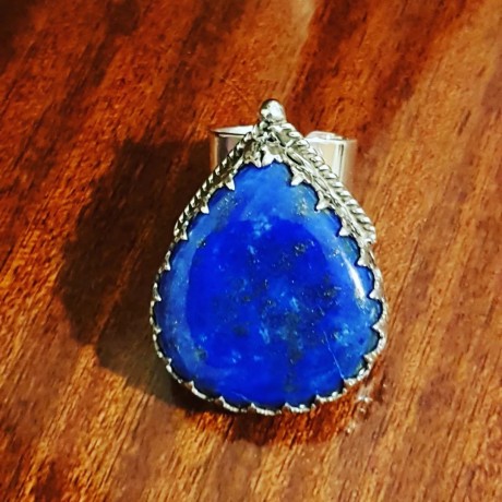 Sterling silver ring with natural lapislazuli Morphology of Blue, Bijuterii de argint lucrate manual, handmade