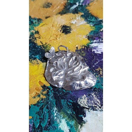 Sterling silver pendant Tree of Love, Bijuterii de argint lucrate manual, handmade