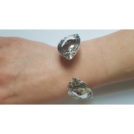 Silver bracelet & amethyst Restoration, Bijuterii de argint lucrate manual, handmade