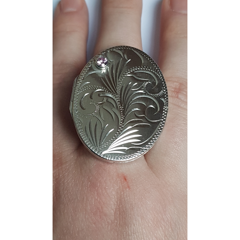 Sterling silver ring Love Capsule 