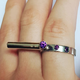 Sterling silver ring Purple Fables