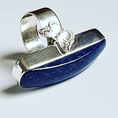 Massive Sterling silver ring with natural lapislazuli Butterflowers, Bijuterii de argint lucrate manual, handmade