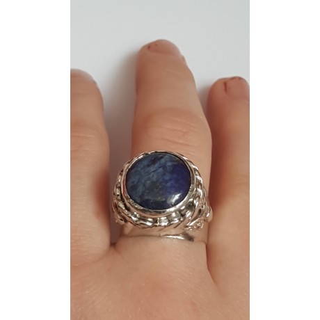 Sterling silver ring with natural lapislazuli Blue Magot, Bijuterii de argint lucrate manual, handmade