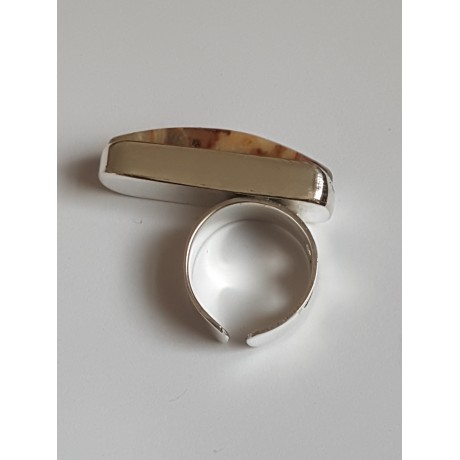 Sterling silver ring with natural Jasper Online, Bijuterii de argint lucrate manual, handmade