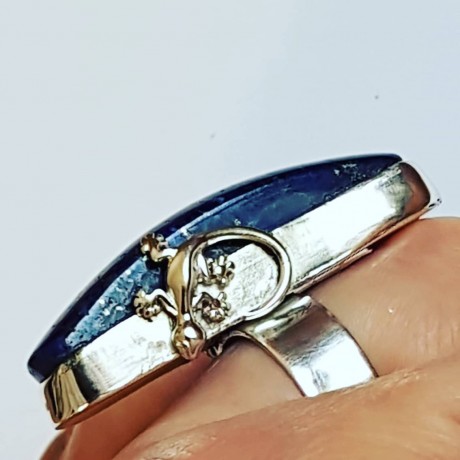 Sterling silver ring with natural lapislazuli Athanor, Bijuterii de argint lucrate manual, handmade