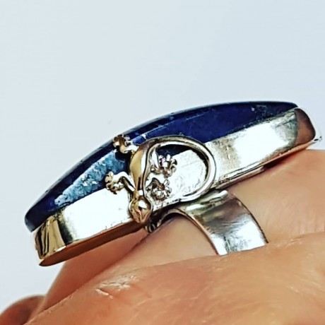 Sterling silver ring with natural lapislazuli Athanor, Bijuterii de argint lucrate manual, handmade