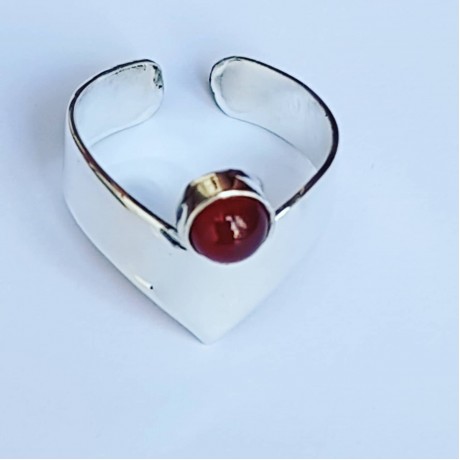 Sterling silver ring Red Genie, Bijuterii de argint lucrate manual, handmade