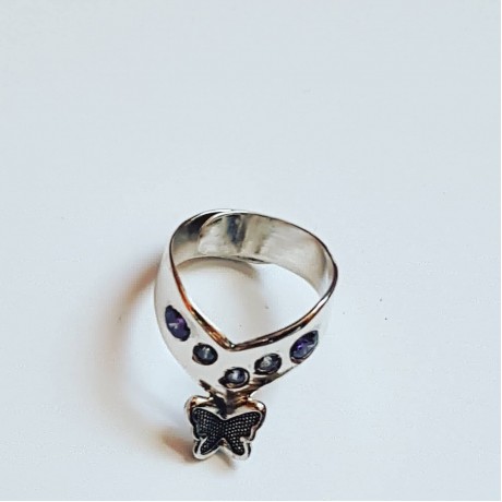 Sterling silver ring Spring Butterflyin', Bijuterii de argint lucrate manual, handmade