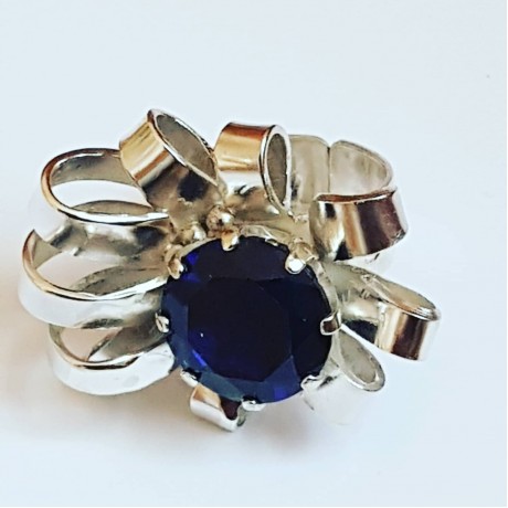 Sterling silver ring Sapphire Paradigm, Bijuterii de argint lucrate manual, handmade