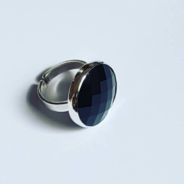 Sterling silver ring Black Sun