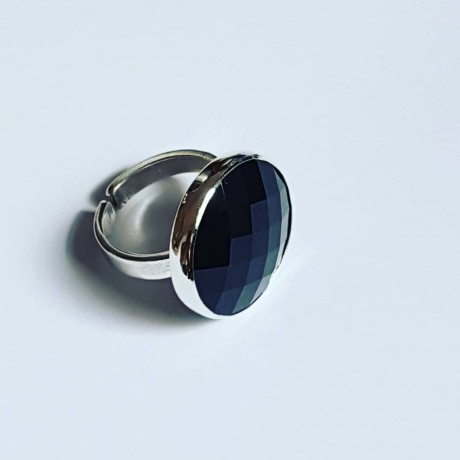 Sterling silver ring Black Sun, Bijuterii de argint lucrate manual, handmade