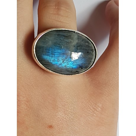 Ring made entirely by hand in solid Ag925 silver and Lunaria natural moonstone, Bijuterii de argint lucrate manual, handmade