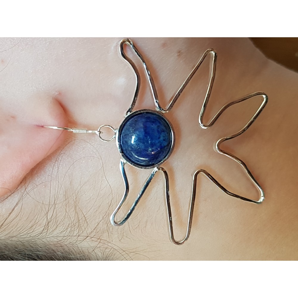Earrings made entirely by hand in Ag925 silver and natural lapis lazuli Creatures of the Sea