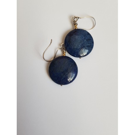 Handmade earrings in Ag925 silver and natural lapis lazuli Lappis, Bijuterii de argint lucrate manual, handmade