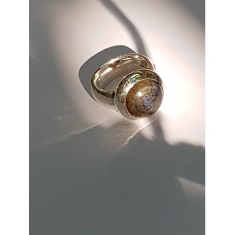 Ring made entirely by hand in Ag925 silver, labradorite and amethyst, Bijuterii de argint lucrate manual, handmade