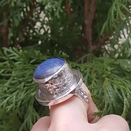 Sterling silver ring with natural lapislazuli Blue Diva, Bijuterii de argint lucrate manual, handmade