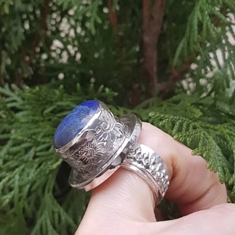 Sterling silver ring with natural lapislazuli Blue Diva, Bijuterii de argint lucrate manual, handmade