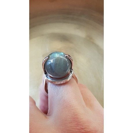 Sterling silver ring and labradorite stone, Bijuterii de argint lucrate manual, handmade