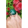 Unique ring entirely handcrafted in solid Ag925 silver and natural jade Green on Team