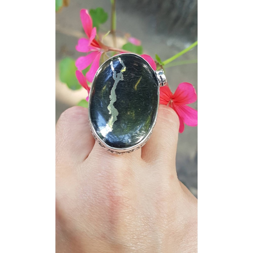 Sterling silver ring natural hematite