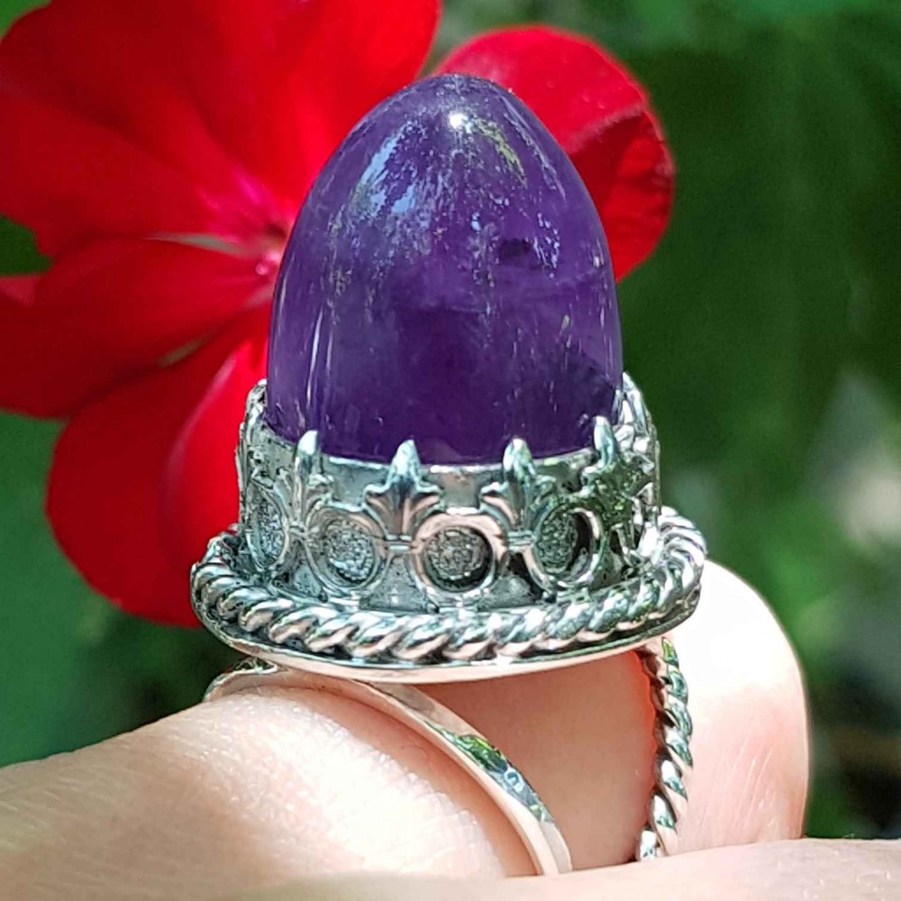 Sterling silver ring and amethyst MauveRedo