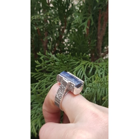 Sterling silver ring and lapislazuli Skyline , Bijuterii de argint lucrate manual, handmade