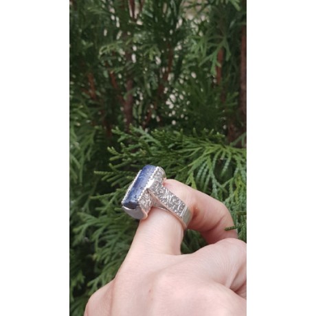 Sterling silver ring and lapislazuli Skyline , Bijuterii de argint lucrate manual, handmade