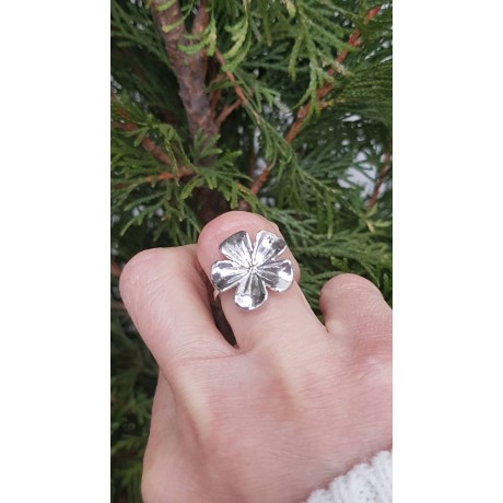 Sterling silver ring Flower Scent, Bijuterii de argint lucrate manual, handmade