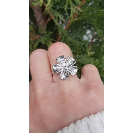 Sterling silver ring Flower Scent, Bijuterii de argint lucrate manual, handmade