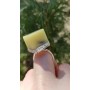 Inel unicat lucrat integral manual în argint Ag925 masiv și jad galben natural Apparel in LemonJade