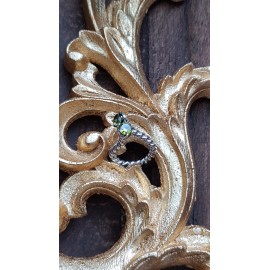 Sterling silver ring with peridotes Green Boughs, Bijuterii de argint lucrate manual, handmade