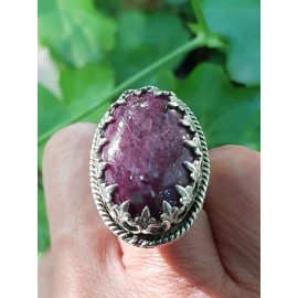 Sterling silver ring and ruby RedTrend
