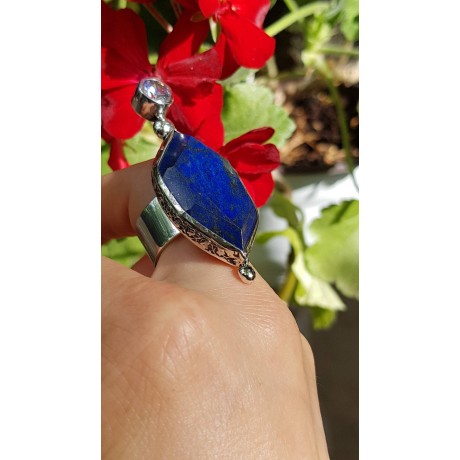 Sterling silver ring with natural lapislazuli Deep blue Lagoon, Bijuterii de argint lucrate manual, handmade