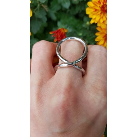 Ring entirely handmade in silver Ag 925 Double Wear, Bijuterii de argint lucrate manual, handmade