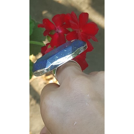Sterling silver ring with natural lapislazuli Blue Story teller , Bijuterii de argint lucrate manual, handmade