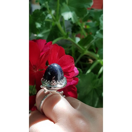 Sterling silver ring with blue gold stone, Bijuterii de argint lucrate manual, handmade