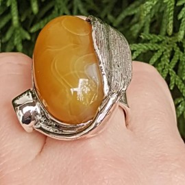 Sterling silver ring and agate AmberLove