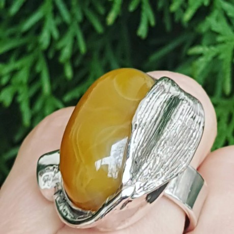 Sterling silver ring and agate AmberLove, Bijuterii de argint lucrate manual, handmade