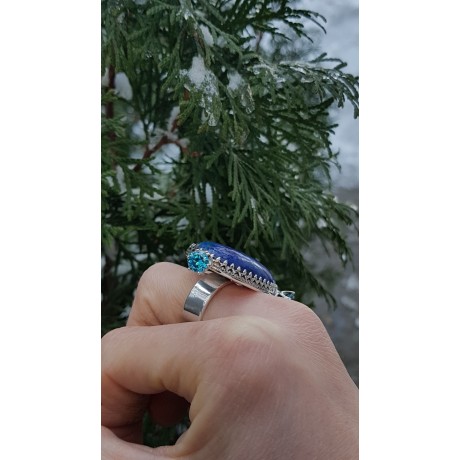 Sterling silver ring Baby Turtoise Blue, Bijuterii de argint lucrate manual, handmade