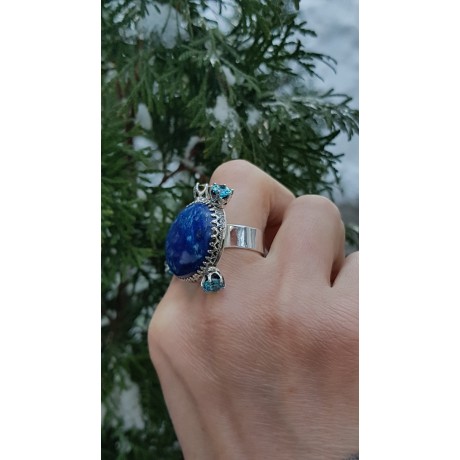 Sterling silver ring Baby Turtoise Blue, Bijuterii de argint lucrate manual, handmade
