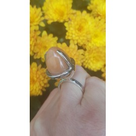 Sterling silver ring and natural agate stone