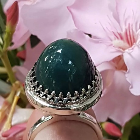 Sterling silver ring with natural agate stone Newly Hatched, Bijuterii de argint lucrate manual, handmade