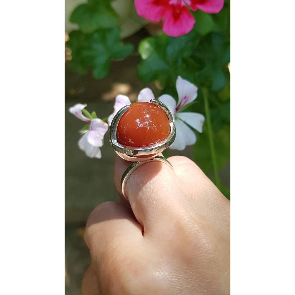 Sterling silver ring with carnelian Joys of summer