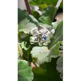 Sterling silver ring and aquamarine