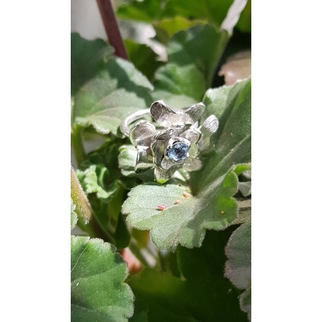 Sterling silver ring and aquamarine, Bijuterii de argint lucrate manual, handmade