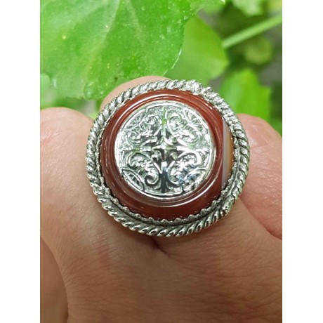 Sterling silver ring Grammar of Red, Bijuterii de argint lucrate manual, handmade
