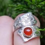 Sterling silver ring and carnelian OrangeGist