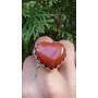 Inel unicat lucrat integral manual în argint Ag925 masiv și Jasp roșu natural Heart of Ginger