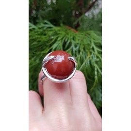 Sterling silver ring with natural carnelian